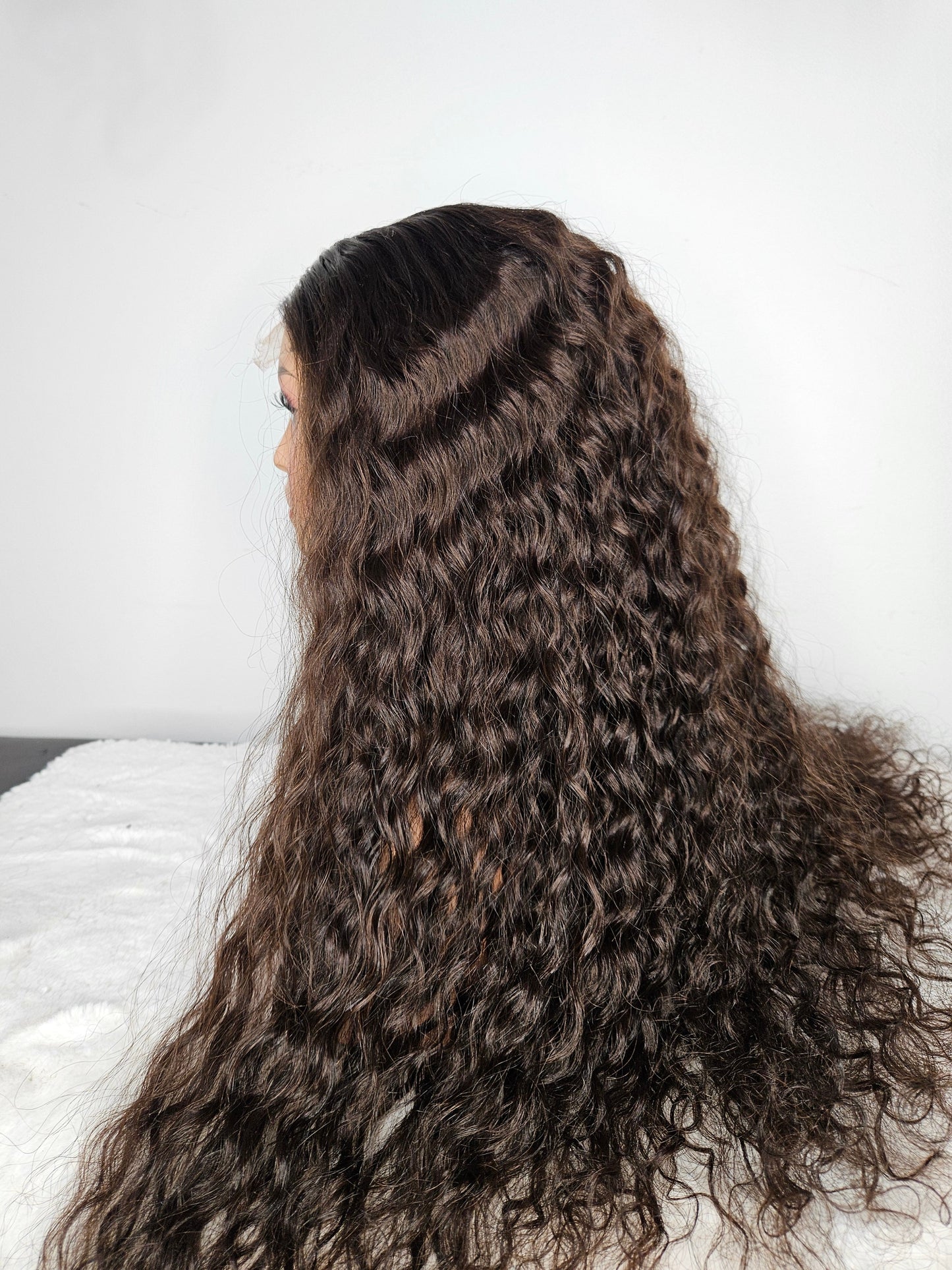 22” Deep Wave Wig – 5×5 HD Closure | Dark Brown